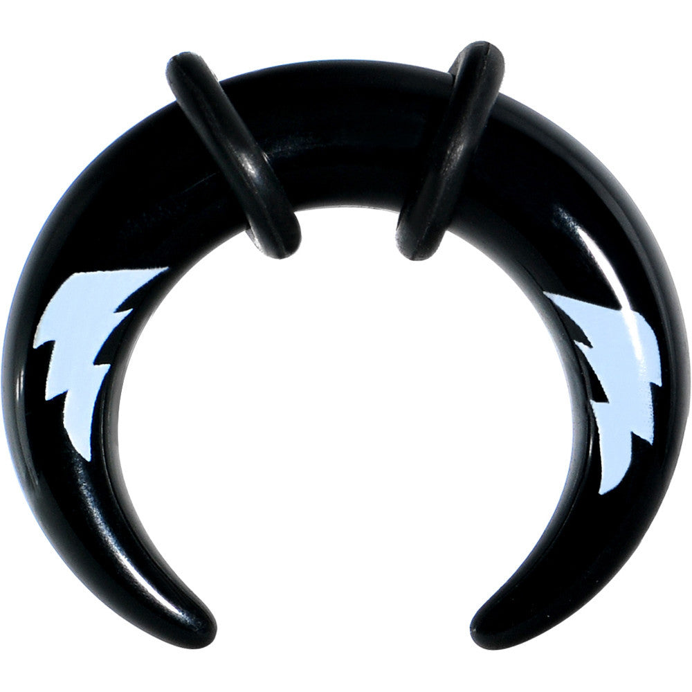 4G Black Acrylic White Lightning Buffalo Taper