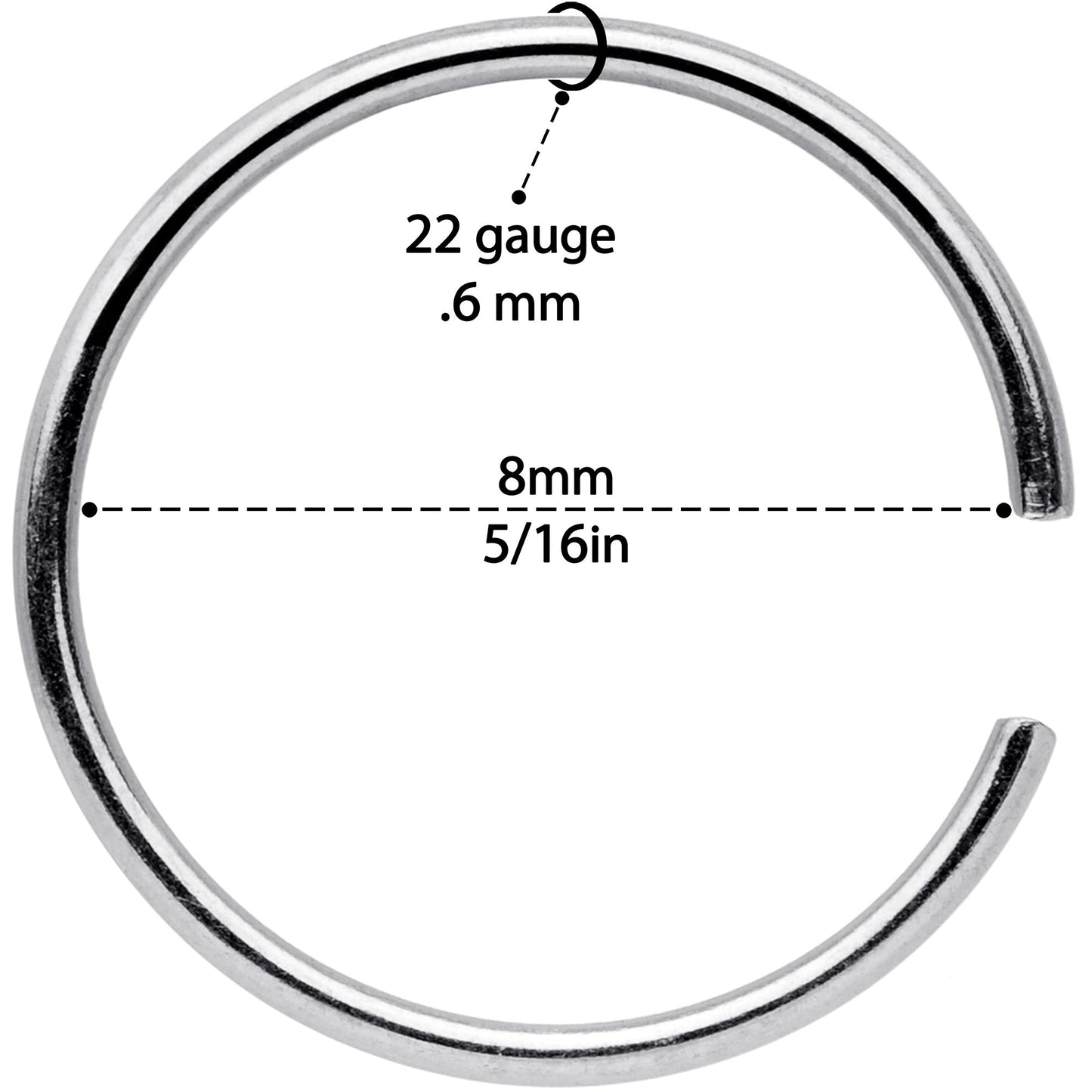 22G 5/16 Gold Tone Rose Gold Tone Anodized Seamless Circular Ring Set of 12