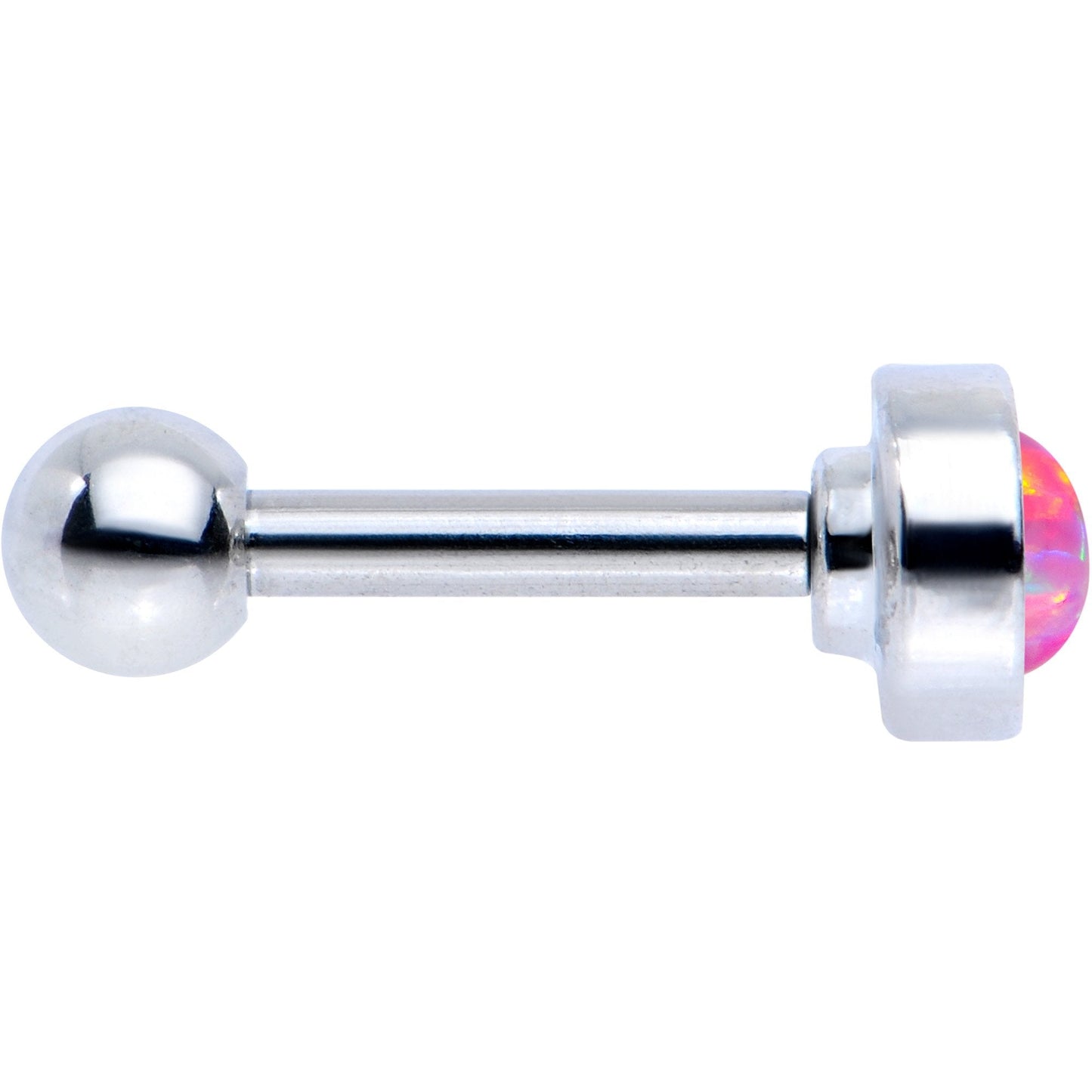 16G 1/4 Pink Faux Opal Tragus Cartilage Earring 3 Pack Set