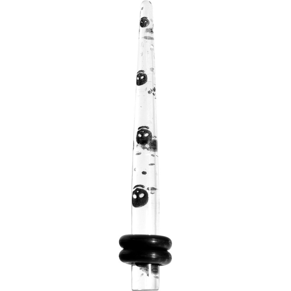 8G Clear Acrylic Glitter Black Skull Confetti Taper