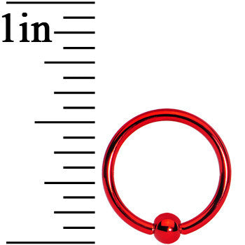 16G Red Titanium Captive Ring 3/8 3mm