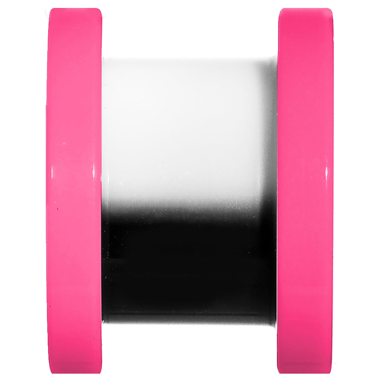 00G Pink Neon Acrylic Modern Yin Yang Screw Fit Tunnel Plug