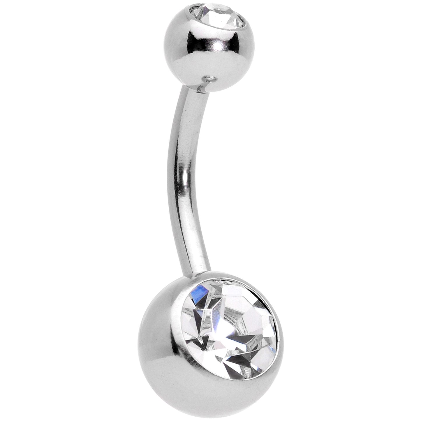 Clear Aurora Gem Gold Tone Maple Leaf Dangle Belly Ring Set of 4