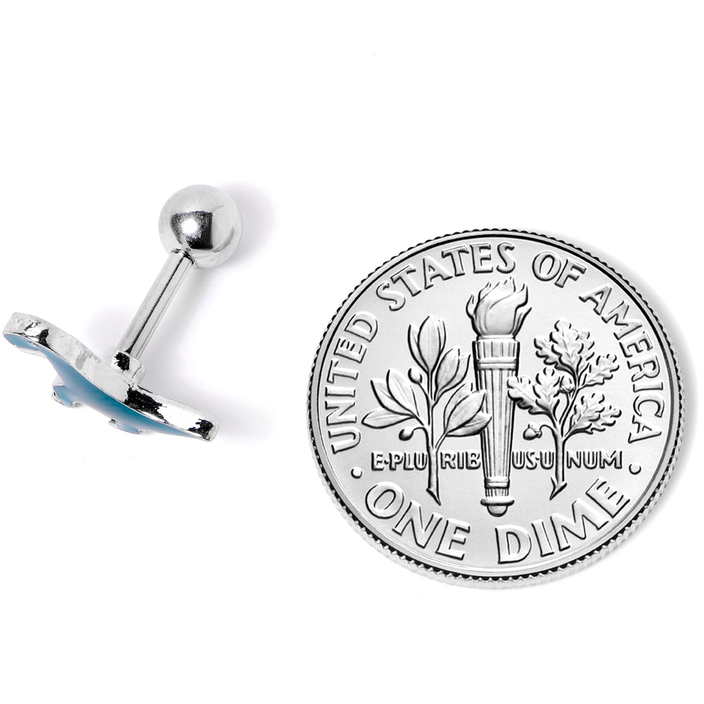 16G 1/4 Darling Green Dinosaur Cartilage Tragus Earring