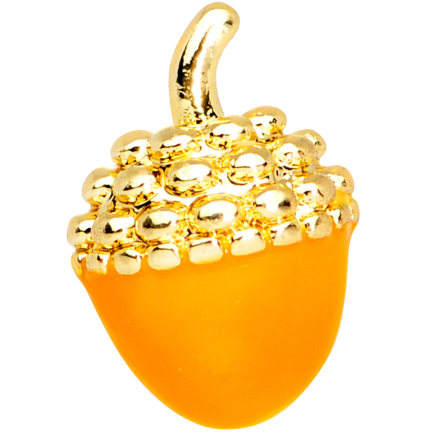 16G 5/16 Gold Tone Orange Acorn Labret Monroe Tragus