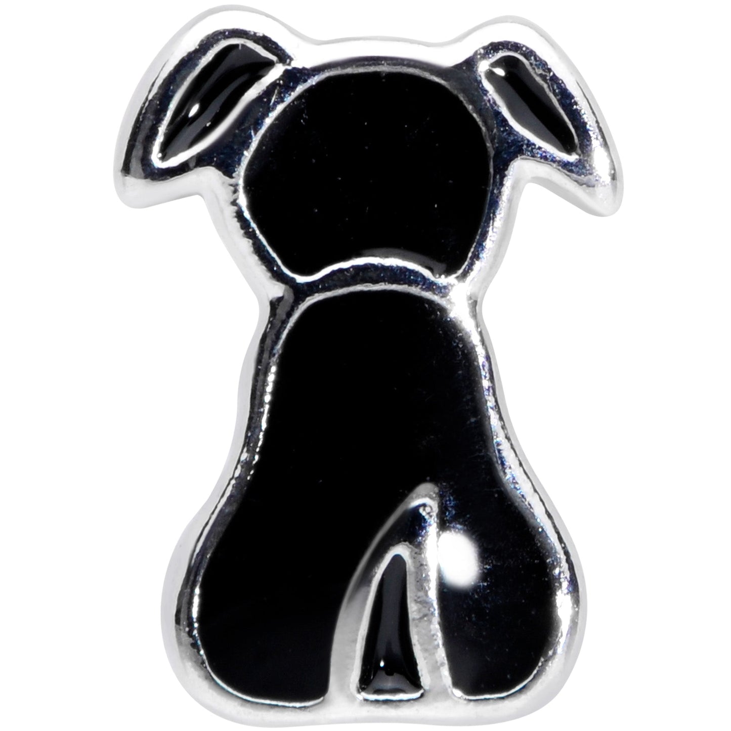 16G 1/4 Black Sitting Dog Cartilage Tragus Earring
