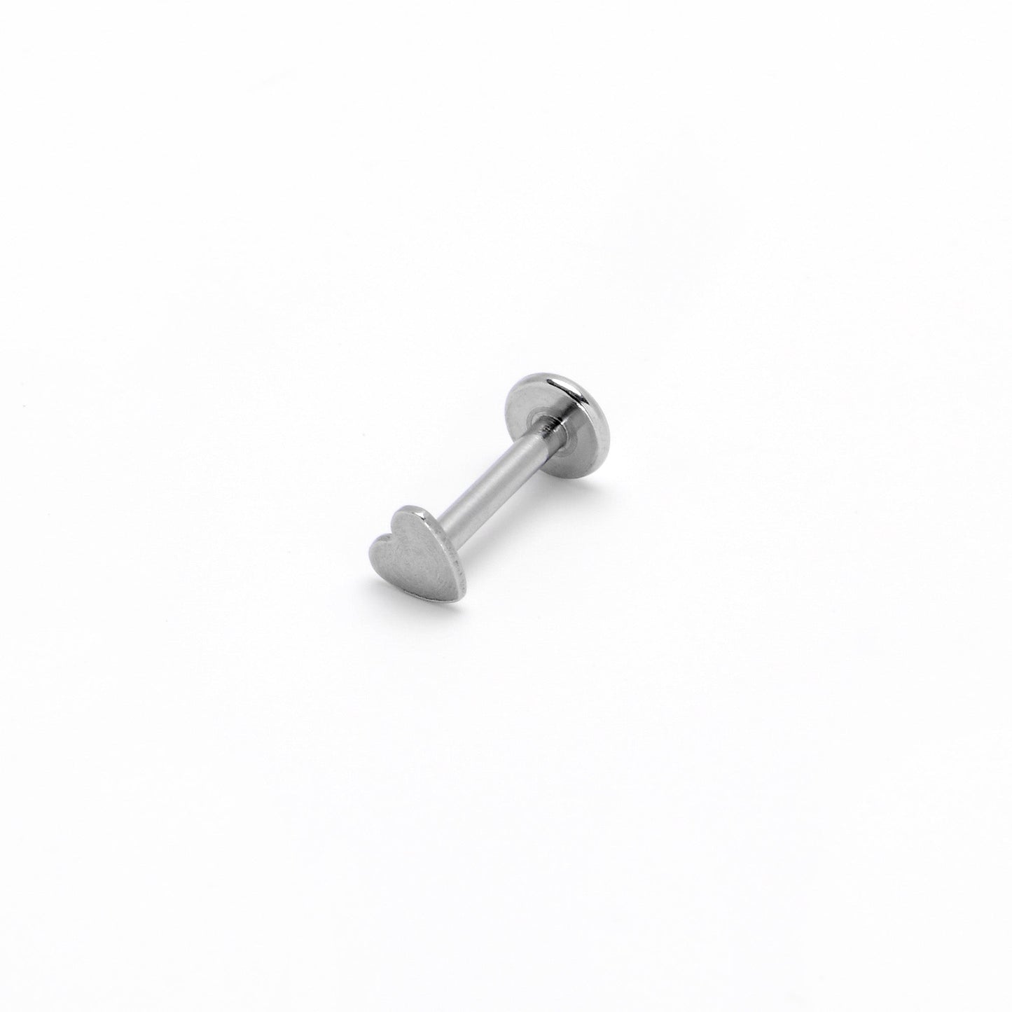 16G 1/4 Internally Threaded Simple Style Heart Labret Tragus