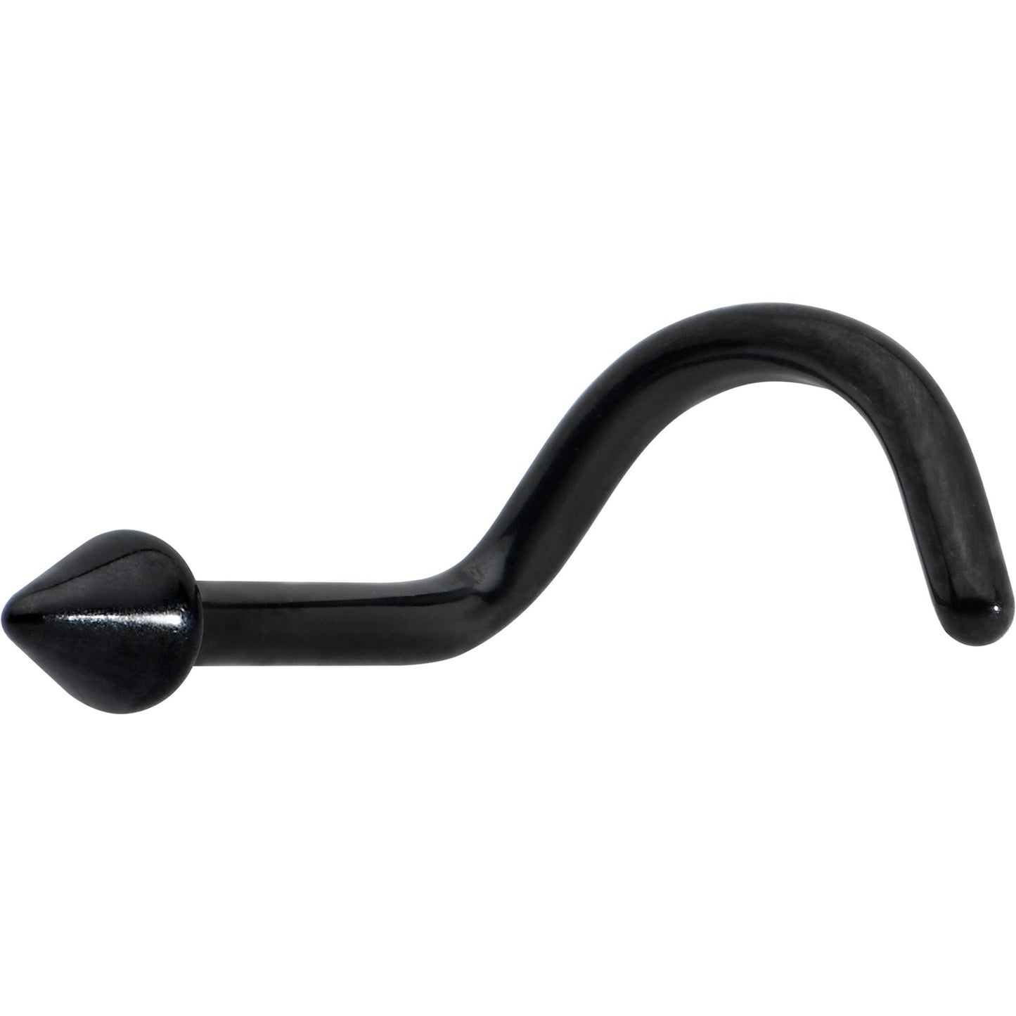 18G 1/4 Black ASTM F-136 Implant Grade Titanium Cone End Left Side Nose Screw