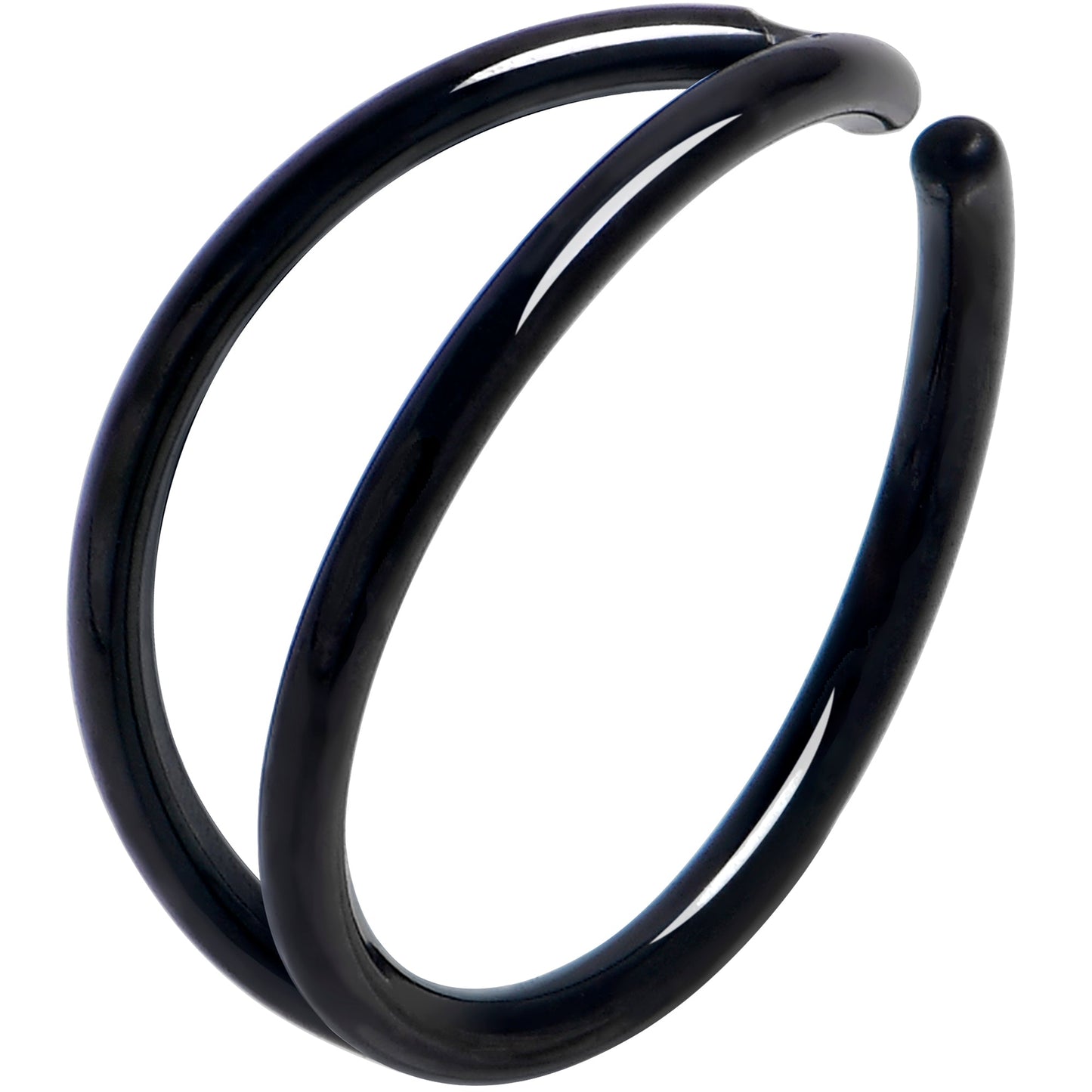 20G 5/16 Black Double Nose Hoop