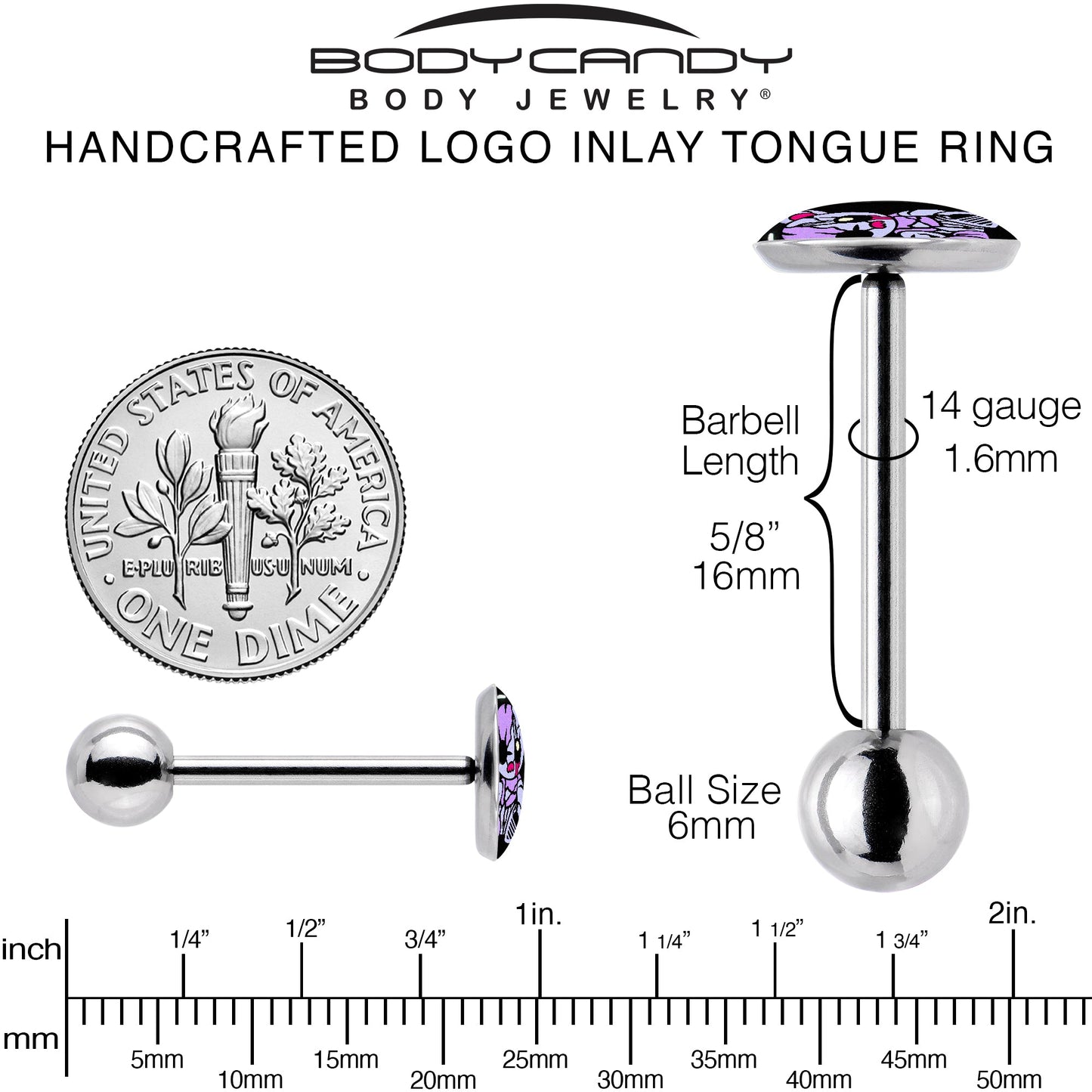 Attitude Teddy Bear Barbell Tongue Ring by Onyx O