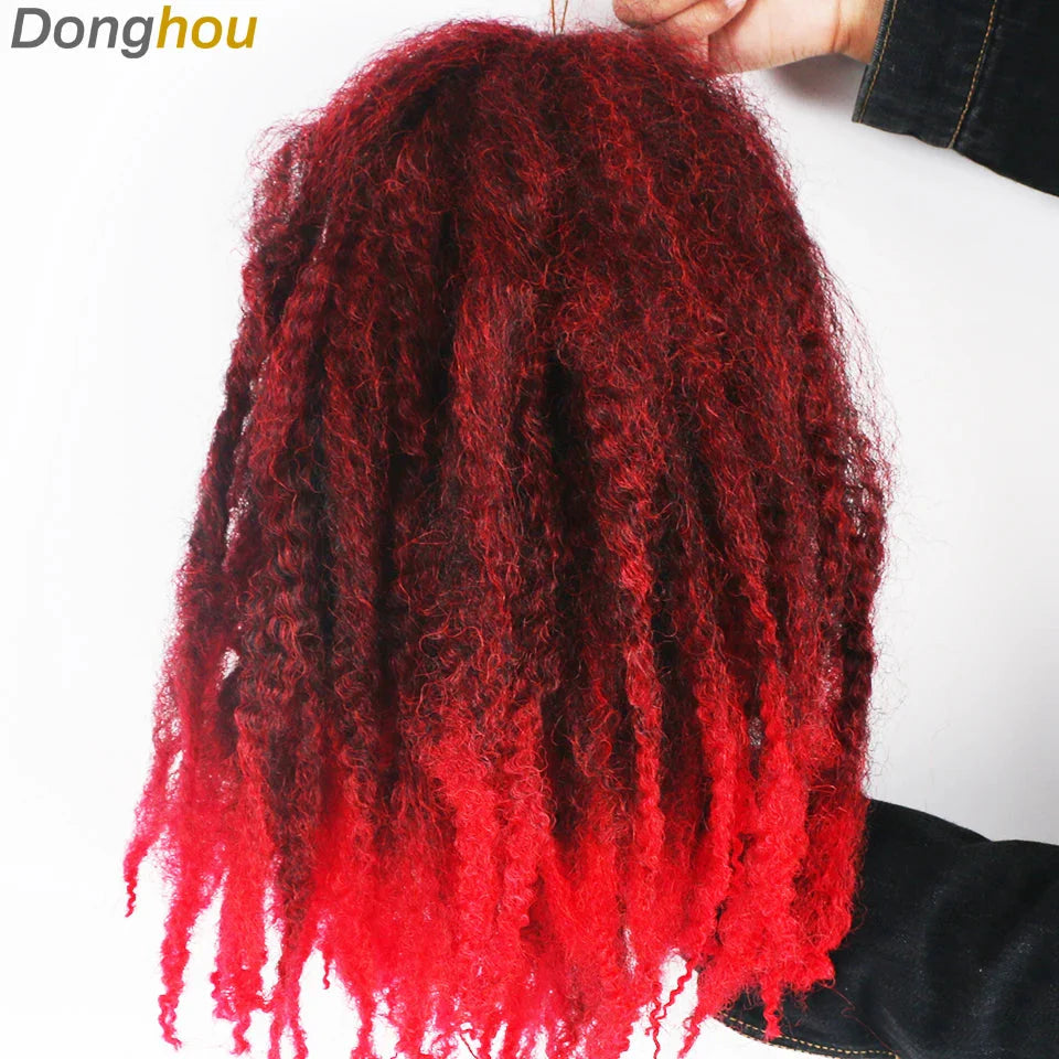 18" Marley Hair for Braids | Afro Kinky Ombre Braiding Hair | Kanekalon Extensions | 30 Strands/Pack