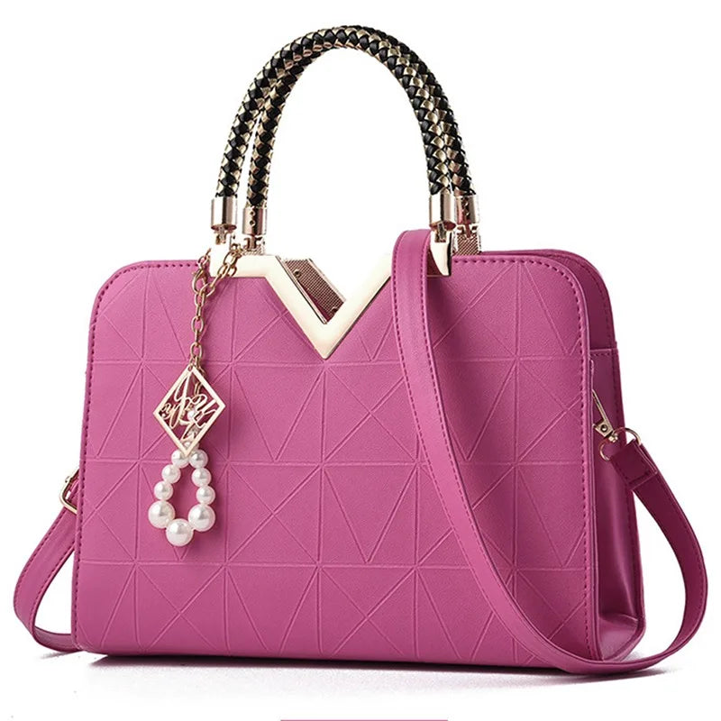 Women's Handbag Patchwork Shoulder Messenger Bag | Office Work PU Leather Female Bag & Ladies Luxury Elegant Handbag