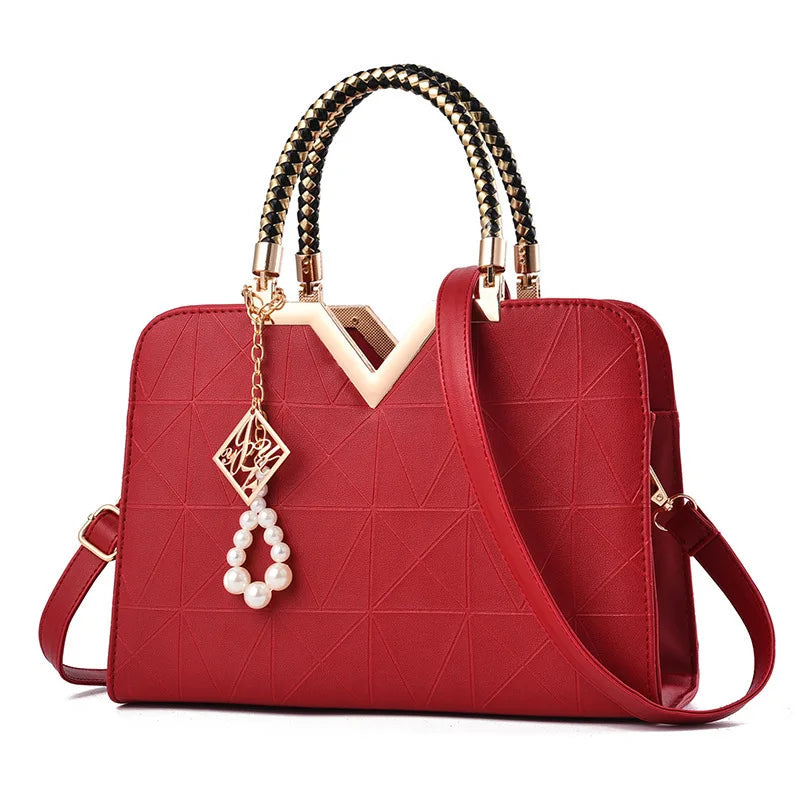 Women's Handbag Patchwork Shoulder Messenger Bag | Office Work PU Leather Female Bag & Ladies Luxury Elegant Handbag