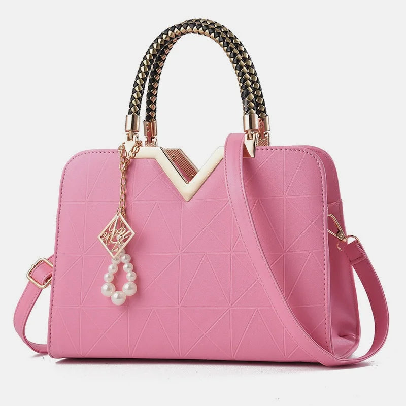 Women's Handbag Patchwork Shoulder Messenger Bag | Office Work PU Leather Female Bag & Ladies Luxury Elegant Handbag