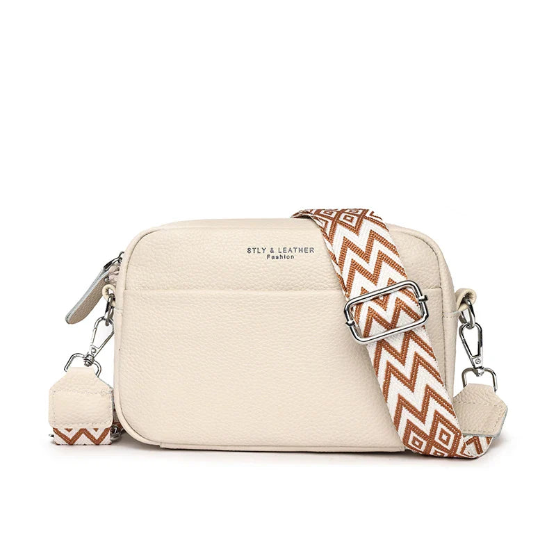 High Quality Genuine Leather Women's Crossbody & Shoulder Bag | Luxury Solid Color Cow Leather Handbag (Female Messenger Tote Sac)