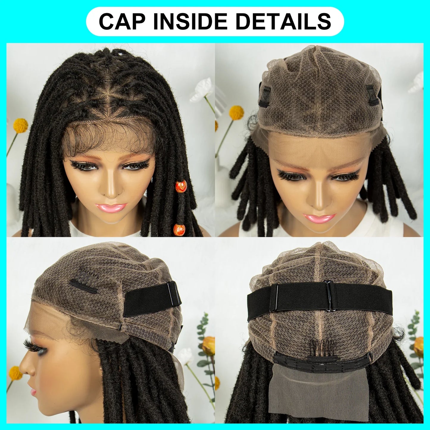 Short Locs Cornrow Braids Wig | Full Lace | Baby Hair | African Inspired