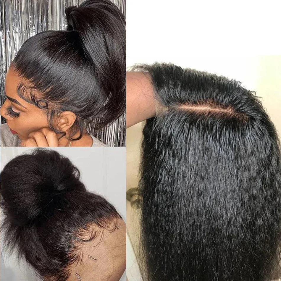 13x4 Glueless Kinky Straight Bob Wig | Ready-to-Wear | Brazilian Remy Hair | HD Transparent Lace