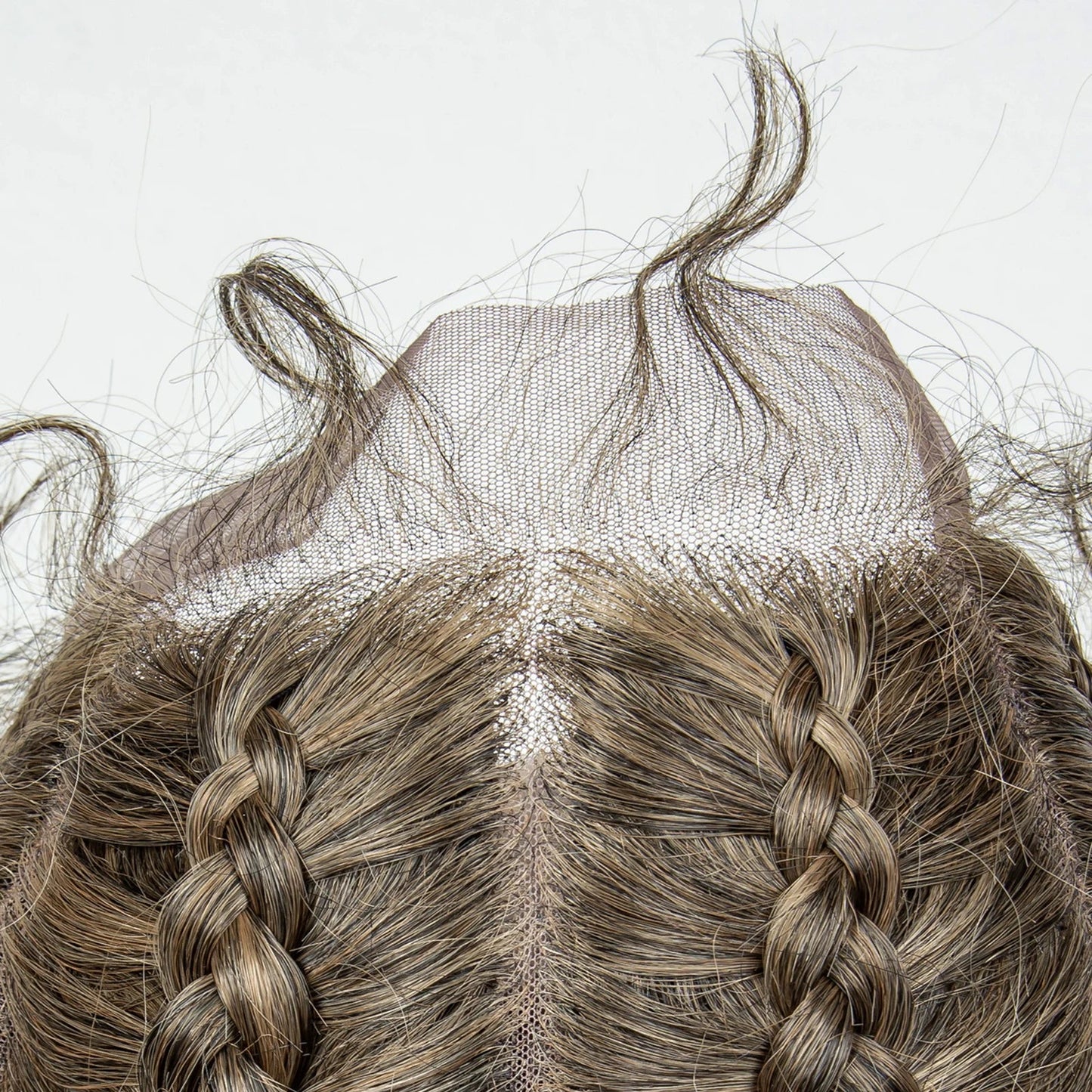 22" Box Braids Full Lace Wig | Two Curly Ponytails | Baby Hair | Synthetic Braided Wig