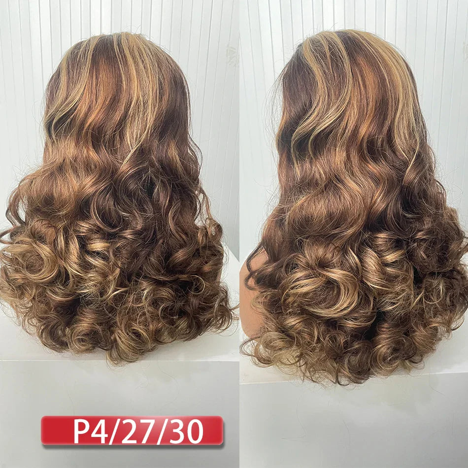100% Human Hair | Highlight | Ombre | Double Drawn | Brazilian | Remy | Bouncy Body Wave | Full Fumi | Bouncy Weave | Wavy Hair Lace Wigs