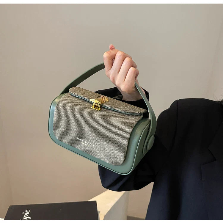 High-Grade Sense Women's Small Square Bags | Trendy Classic PU Leather Lady Commuter Shoulder Bag & Short Handle Handbags