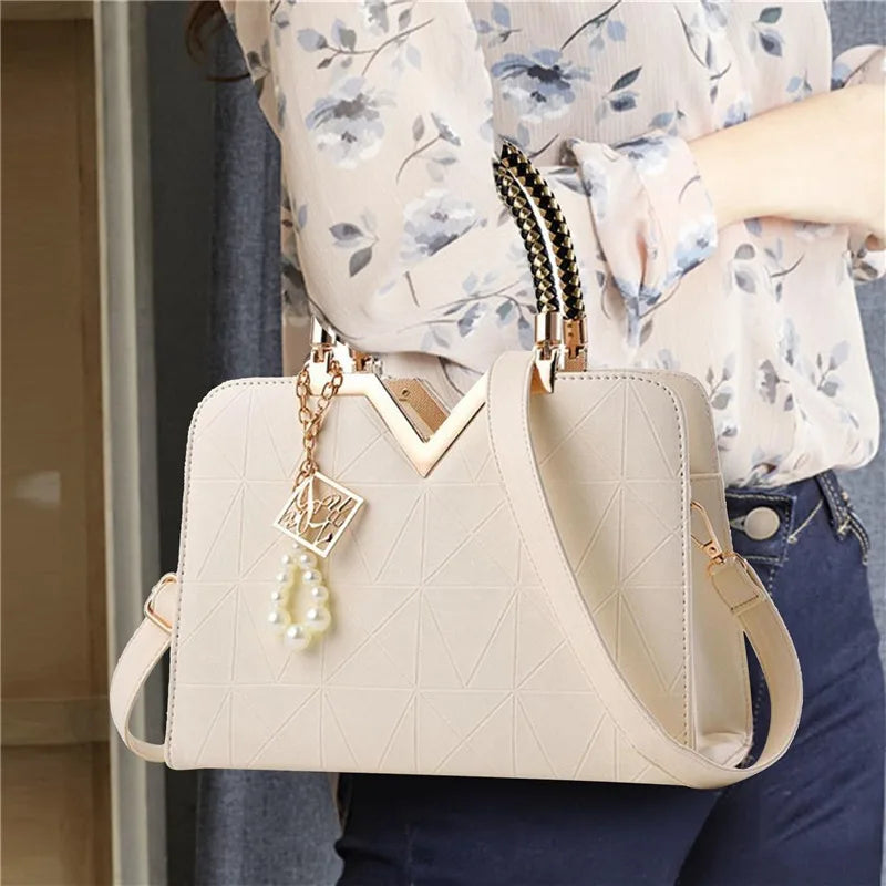 Women's Handbag Patchwork Shoulder Messenger Bag | Office Work PU Leather Female Bag & Ladies Luxury Elegant Handbag