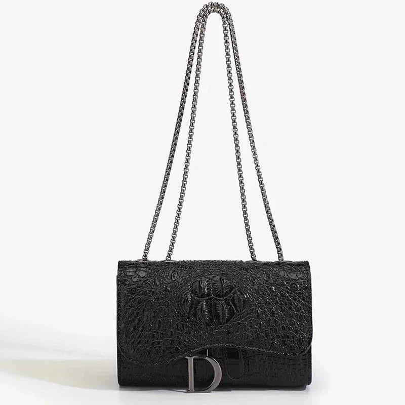 Luxury Women's Handbag with Chains & Sequins | Crossbody Shoulder Messenger Bag (Brand Design, Animal Print, Casual Purses)