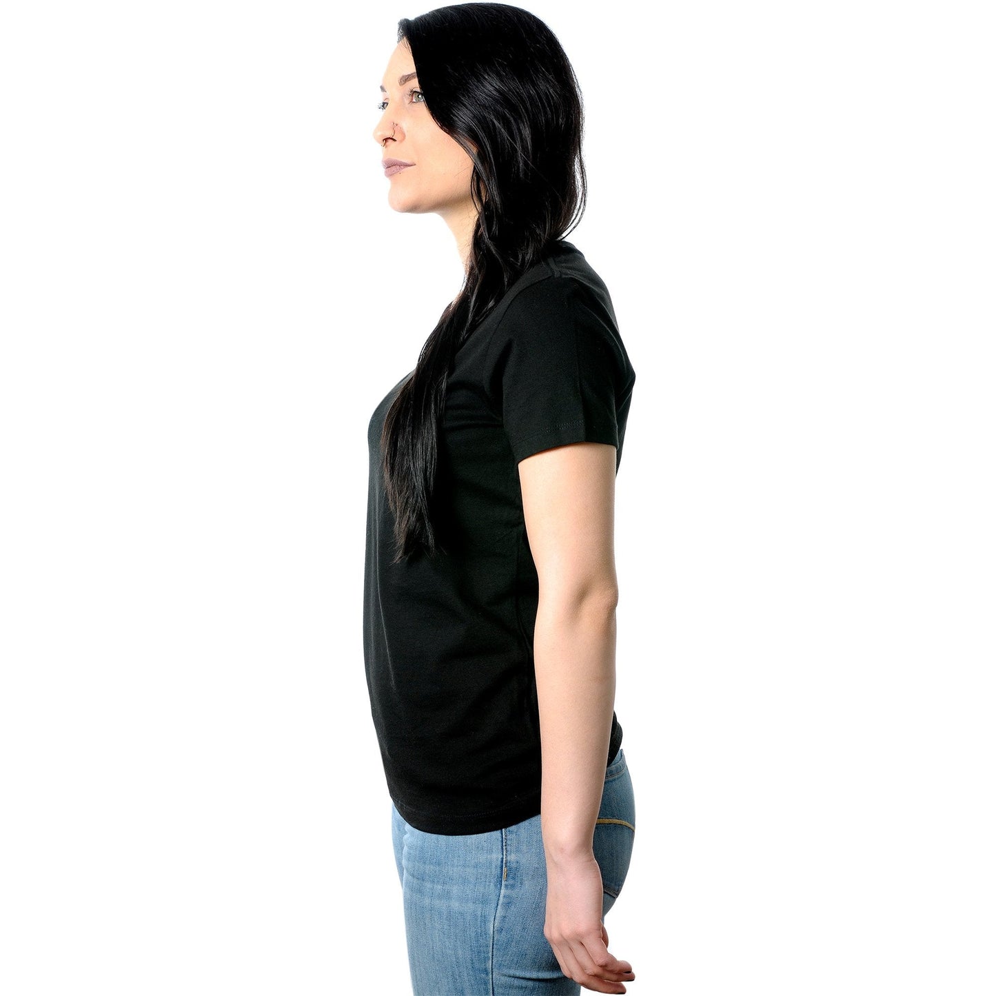 GRL PWR Black V-Neck Tee Shirt