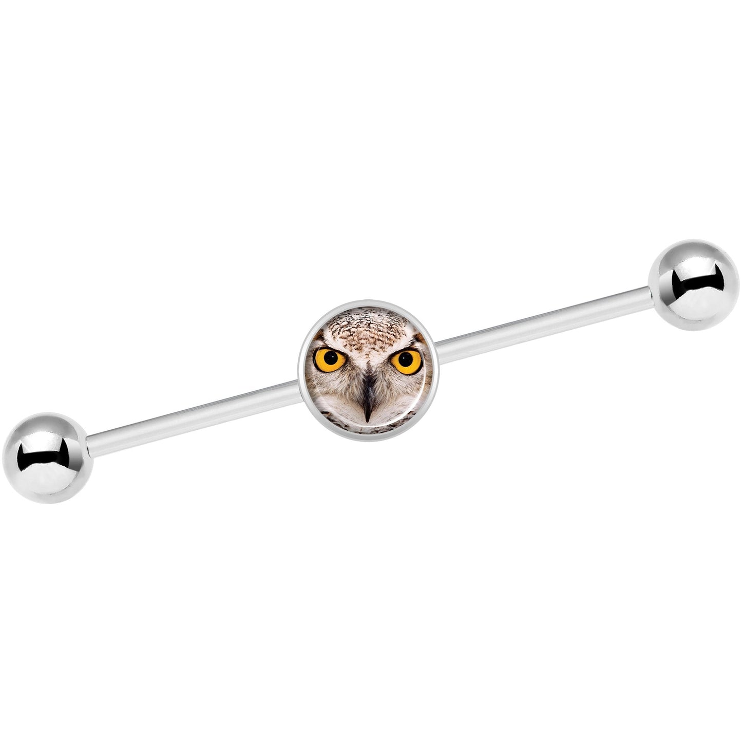 14G Full Color Owl Industrial Barbell 37mm