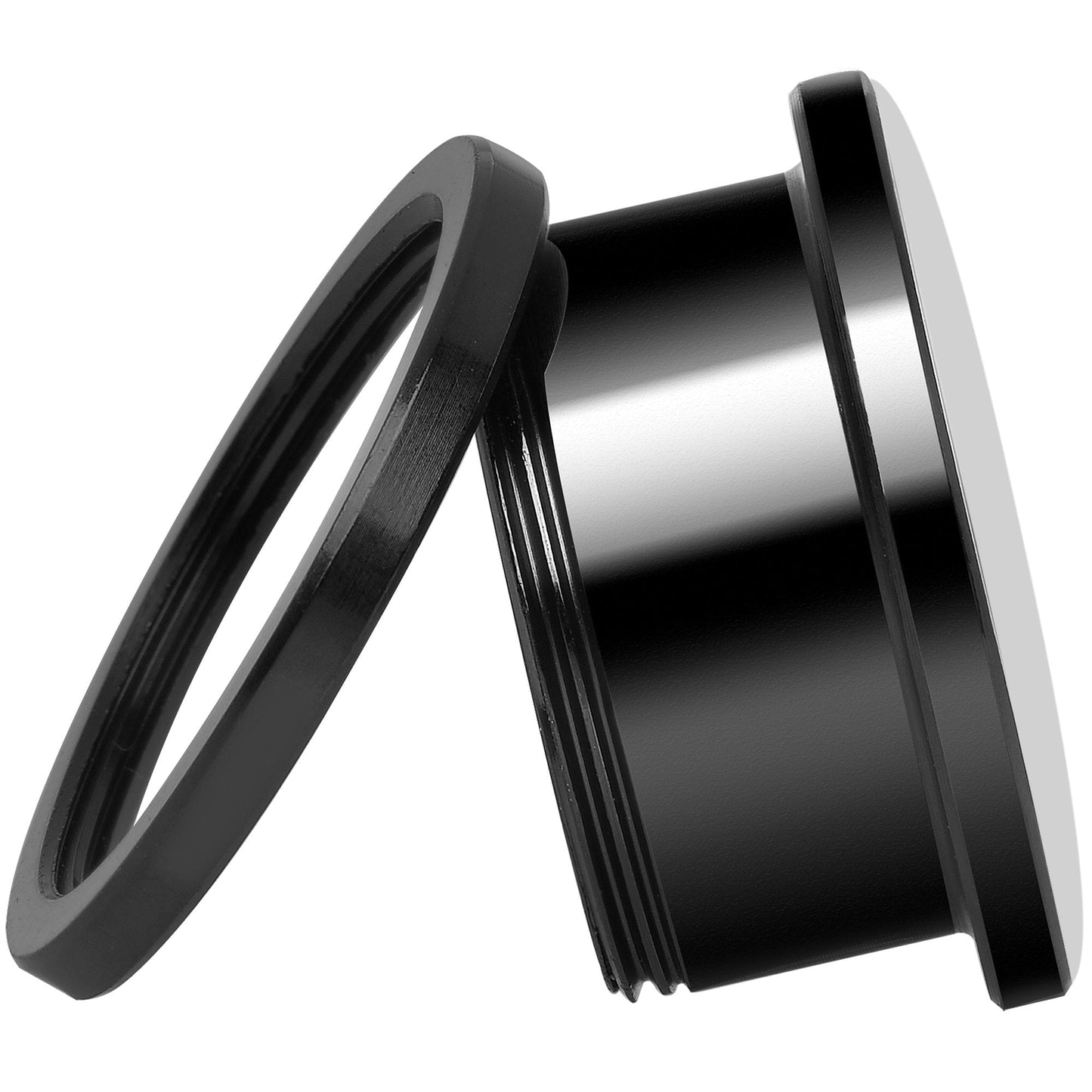 Black Red Distressed Star Black Anodized Screw Fit Plug Set 18mm